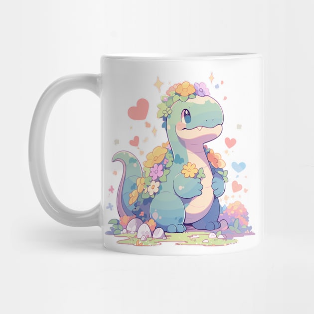 Kawaii - Flowers and T-Rex by Kawaii Kingdom